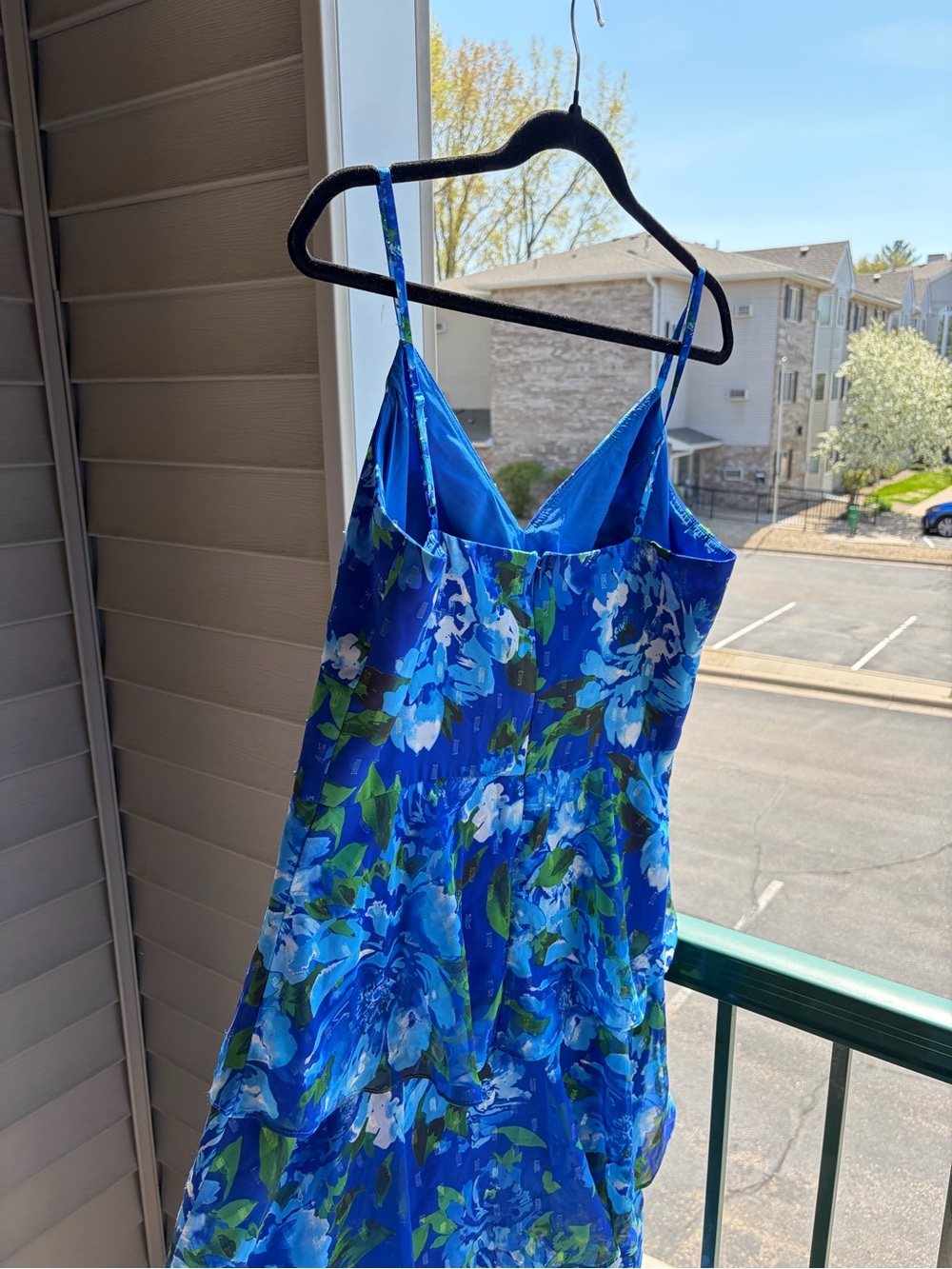🆕🫐🌿Eliza J Blue Floral Tiered Maxi Dress Size 12 Chiffon Evening Wedding Guest - Picture 6 of 17